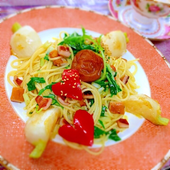 梅干と蕪のとろとろコンフィdeパスタ